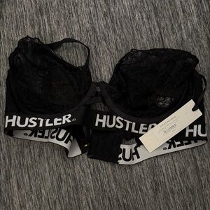 Hustler Hollywood Black Lace Bralette with Branded Elastic Band